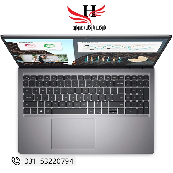 لپ تاپ 15.6 اینچی دل Dell Vostro 3530 با پردازنده Core i3 1305U نسل 13، رم 16GB DDR4 2666MHz، حافظه 512GB SSD، نمایشگر IPS با نرخ نوسازی 120Hz و حسگر اثر انگشت، مناسب کاربری اداری و سازمانی، عرضه تکی و خرید عمده از هیوارو (Hivaro) نمایندگی و عمده‌فروش لپ تاپ در شهرستان شهرضا اصفهان و استان تهران